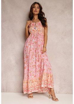 Różowa Sukienka z Wiskozy Aeroreia ze sklepu Renee odzież w kategorii Sukienki - zdjęcie 157069576