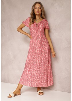 Czerwona Sukienka z Wiskozy Hichoh ze sklepu Renee odzież w kategorii Sukienki - zdjęcie 157070256