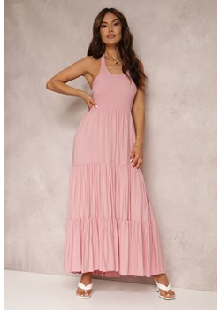 Różowa Sukienka z Wiskozy Bahasan ze sklepu Renee odzież w kategorii Sukienki - zdjęcie 157070266