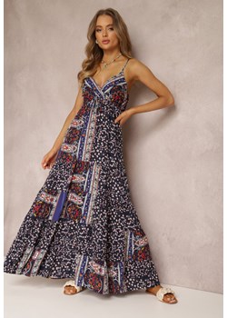 Granatowa Sukienka z Wiskozy Fihi ze sklepu Renee odzież w kategorii Sukienki - zdjęcie 157070406