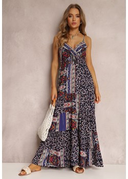 Granatowa Sukienka z Wiskozy Fihi ze sklepu Renee odzież w kategorii Sukienki - zdjęcie 157070407