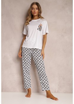 Biały Komplet Piżamowy Feeky ze sklepu Renee odzież w kategorii Piżamy damskie - zdjęcie 157070655