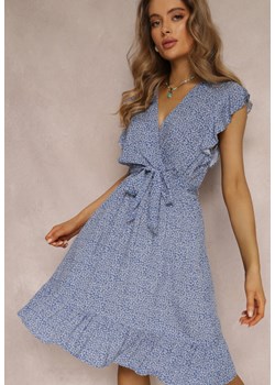 Niebieska Sukienka z Paskiem Mitho ze sklepu Renee odzież w kategorii Sukienki - zdjęcie 157070708