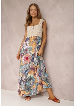 Beżowo-Niebieska Sukienka Grayah ze sklepu Renee odzież w kategorii Sukienki - zdjęcie 157070898