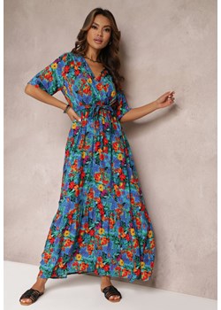 Niebiesko-Zielona Sukienka z Wiskozy Lylian ze sklepu Renee odzież w kategorii Sukienki - zdjęcie 157071228