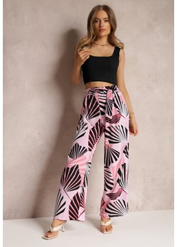 Różowe Spodnie Harmyse ze sklepu Renee odzież w kategorii Spodnie damskie - zdjęcie 157071636