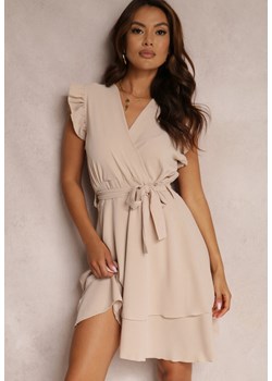 Jasnobeżowa Sukienka Tarf ze sklepu Renee odzież w kategorii Sukienki - zdjęcie 157071788