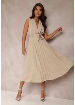 Beżowa Sukienka Volantis ze sklepu Renee odzież w kategorii Sukienki - zdjęcie 157071848