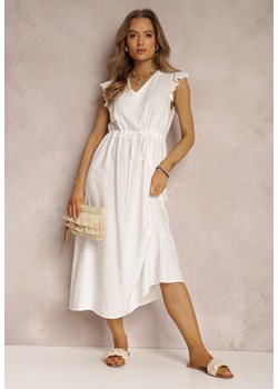 Biała Sukienka z Wiskozy Apostelis ze sklepu Renee odzież w kategorii Sukienki - zdjęcie 157072218