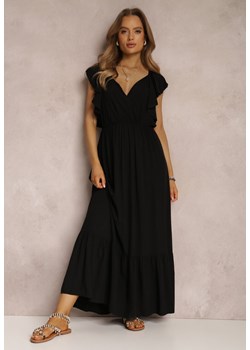 Czarna Sukienka z Wiskozy Ganogeus ze sklepu Renee odzież w kategorii Sukienki - zdjęcie 157072248