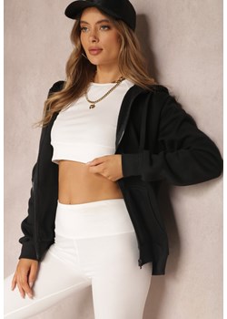 Czarna Bluza z Kapturem Zapinana na Suwak Edan ze sklepu Renee odzież w kategorii Bluzy damskie - zdjęcie 157073198