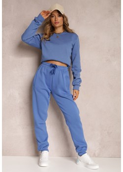 Niebieskie Spodnie Dresowe Ocieplone Munny ze sklepu Renee odzież w kategorii Spodnie damskie - zdjęcie 157073218