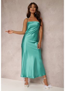 Zielona Sukienka Satynowa Chusposea ze sklepu Renee odzież w kategorii Sukienki - zdjęcie 157073556