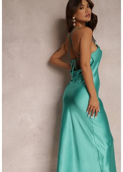 Zielona Sukienka Satynowa Chusposea ze sklepu Renee odzież w kategorii Sukienki - zdjęcie 157073558