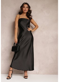 Czarna Sukienka Satynowa Chusposea ze sklepu Renee odzież w kategorii Sukienki - zdjęcie 157073569