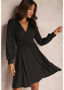 Czarna Sukienka Kopertowa Taliowana Hosidius ze sklepu Renee odzież w kategorii Sukienki - zdjęcie 157074628