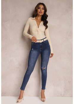 Granatowe Jeansy Skinny Aesophor ze sklepu Renee odzież w kategorii Jeansy damskie - zdjęcie 157074917