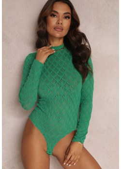 Zielone Body Koronkowe Dorandros ze sklepu Renee odzież w kategorii Bluzki damskie - zdjęcie 157075596