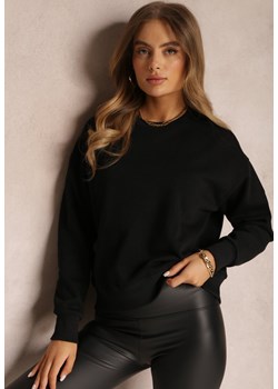 Czarna Bluza z Polarową Podszewką Heseh ze sklepu Renee odzież w kategorii Bluzy damskie - zdjęcie 157076097