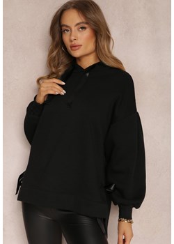 Czarna Bluza Oversize z Kapturem Liiza ze sklepu Renee odzież w kategorii Bluzy damskie - zdjęcie 157076168