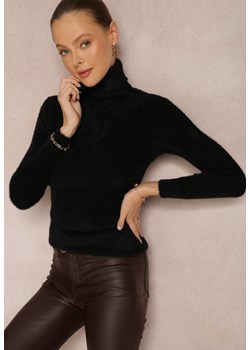 Czarny Golf Wełniany Prążkowany Detova ze sklepu Renee odzież w kategorii Swetry damskie - zdjęcie 157077275