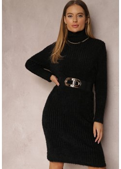 Czarna Sukienka Dzianinowa Wełniana Zolfi ze sklepu Renee odzież w kategorii Sukienki - zdjęcie 157077285