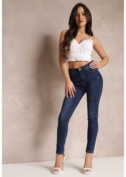 Granatowe Jeansy Skinny z Przetarciami Chele ze sklepu Renee odzież w kategorii Jeansy damskie - zdjęcie 157077466