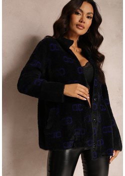 Czarno-Granatowy Kardigan Zapinany Admades ze sklepu Renee odzież w kategorii Swetry damskie - zdjęcie 157077747