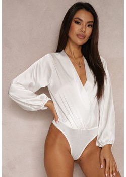 Białe Body Kopertowe z Marszczeniami Gassa ze sklepu Renee odzież w kategorii Bluzki damskie - zdjęcie 157079458