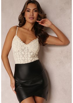 Czarna Spódnica Dopasowana z Imitacji Skóry Zipho ze sklepu Renee odzież w kategorii Spódnice - zdjęcie 157079539