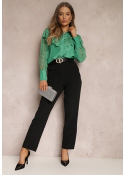 Czarne Spodnie Regular Garniturowe Rada ze sklepu Renee odzież w kategorii Spodnie damskie - zdjęcie 157079569