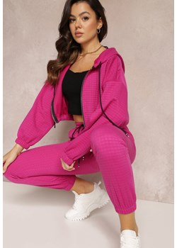 Różowe Spodnie Dresowe z Tłoczeniem Alase ze sklepu Renee odzież w kategorii Spodnie damskie - zdjęcie 157079629