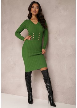 Zielona Sukienka Dzianinowa Iso ze sklepu Renee odzież w kategorii Sukienki - zdjęcie 157081199
