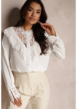 Biała Koszula z Koronką Hassei ze sklepu Renee odzież w kategorii Koszule damskie - zdjęcie 157081577