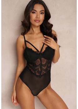 Czarne Body Koronkowe Derva ze sklepu Renee odzież w kategorii Body damskie - zdjęcie 157082268