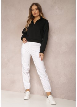 Białe Bawełniane Spodnie z Marszczoną Gumką w Talii Magu ze sklepu Renee odzież w kategorii Spodnie damskie - zdjęcie 157082525