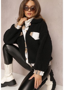 Czarna Kurtka Futerko Teddy Oversize Bizo ze sklepu Renee odzież w kategorii Kurtki damskie - zdjęcie 157082545