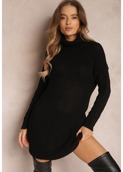 Czarna Sukienka Prążkowana Eries ze sklepu Renee odzież w kategorii Sukienki - zdjęcie 157083026