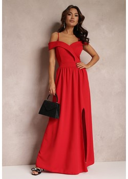 Czerwona Sukienka Koktajlowa z Głębokim Dekoltem Maxi Gelfe ze sklepu Renee odzież w kategorii Sukienki - zdjęcie 157083865