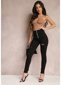 Czarne Jeansy Skinny z Wysokim Stanem Yholo ze sklepu Renee odzież w kategorii Jeansy damskie - zdjęcie 157084307