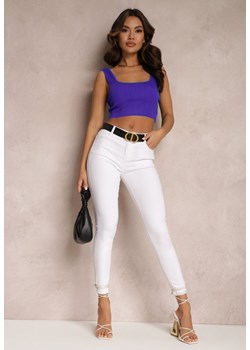 Białe Spodnie Skinny Eulalia ze sklepu Renee odzież w kategorii Spodnie damskie - zdjęcie 157084387