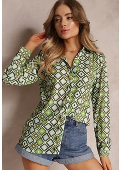 Jasnozielona Koszula w Kwadraty Uaini ze sklepu Renee odzież w kategorii Koszule damskie - zdjęcie 157084446