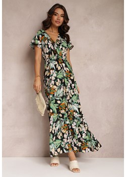 Zielona Sukienka z Wiskozy Maxi w Kwiaty Mahiza ze sklepu Renee odzież w kategorii Sukienki - zdjęcie 157084515