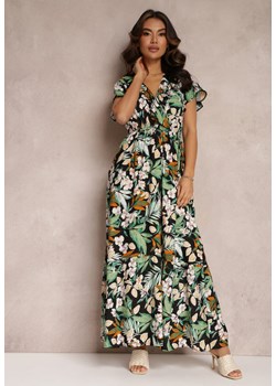 Zielona Sukienka z Wiskozy Maxi w Kwiaty Mahiza ze sklepu Renee odzież w kategorii Sukienki - zdjęcie 157084516