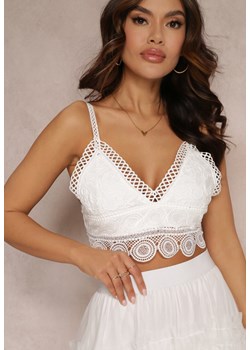 Biały Top Koronkowy Plusia ze sklepu Renee odzież w kategorii Bluzki damskie - zdjęcie 157085626