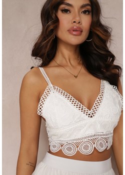 Biały Top Koronkowy Plusia ze sklepu Renee odzież w kategorii Bluzki damskie - zdjęcie 157085627