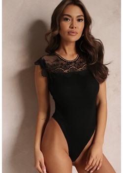 Czarne Koronkowe Body z Siateczką Celipes ze sklepu Renee odzież w kategorii Bluzki damskie - zdjęcie 157086608