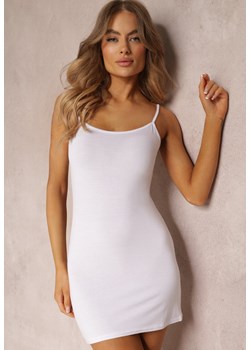 Biała Dopasowana Sukienka na Cienkich Ramiączkach Saverul ze sklepu Renee odzież w kategorii Sukienki - zdjęcie 157086899