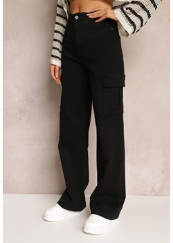 Czarne Jeansy Cargo High Waist z Kieszeniami Anora ze sklepu Renee odzież w kategorii Jeansy damskie - zdjęcie 157087017