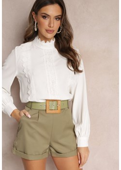 Biała Bluzka z Koronkowymi Wstawkami Paizlee ze sklepu Renee odzież w kategorii Bluzki damskie - zdjęcie 157087136